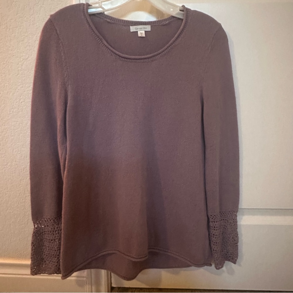 Garnet Hill Lilac Cotton Lightweight Sweater- Size Small